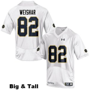 Notre Dame Fighting Irish Men's Nic Weishar #82 White Under Armour Authentic Stitched Big & Tall College NCAA Football Jersey RQG6799BB